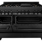 ZLINE Appliance Package - 48 In. Dual Fuel Range, Range Hood, Dishwasher in Black Stainless Steel, 3KP-RABRH48-DWV