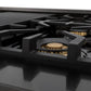 ZLINE Appliance Package - 48 In. Gas Range, Refrigerator, Range Hood, Microwave Drawer in Black Stainless Steel, 4KPR-SGRBRH48-MW
