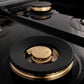 ZLINE 48" Legacy Gas Rangetop with 6 Brass Burners and Porcelain Cooktop in Satin Stainless Steel, RTS-BR-48