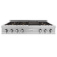 ZLINE 48" Legacy Gas Rangetop with 6 Brass Burners and Porcelain Cooktop in Satin Stainless Steel, RTS-BR-48