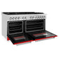 ZLINE 60 In. Professional Dual Fuel Range in Stainless Steel with Red Matte Door, RA-RM-60