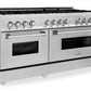 ZLINE 5-Piece Appliance Package - 60 In. Range, Range Hood, Refrigerator, Microwave and Dishwasher in Stainless Steel, 5KPR-RARH60-MWDWV