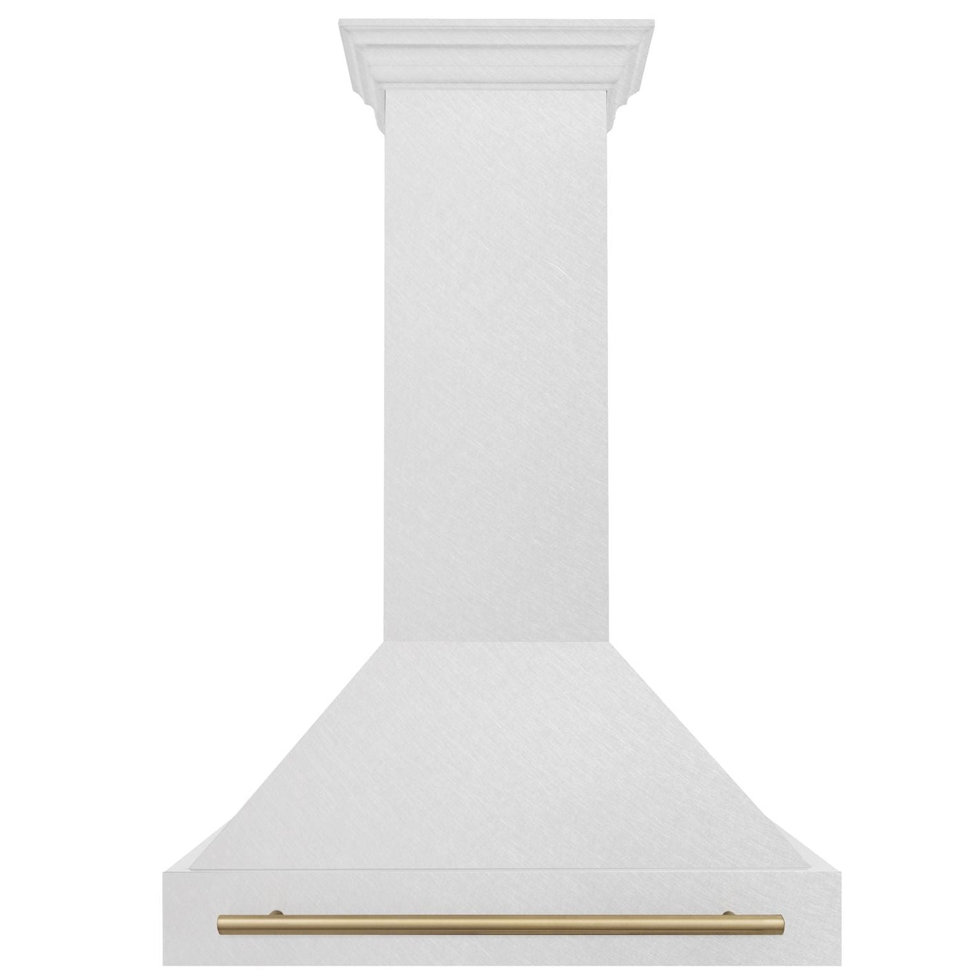 ZLINE Autograph 36" Satin Stainless Steel Wall Mount Range Hood with Champagne Bronze Handle, 8654SNZ-36-CB
