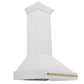 ZLINE Autograph 36" Satin Stainless Steel Wall Mount Range Hood with Champagne Bronze Handle, 8654SNZ-36-CB