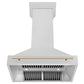 ZLINE Autograph 36" Satin Stainless Steel Wall Mount Range Hood with Polished Gold Handle, 8654SNZ-36-G
