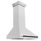 ZLINE Autograph 36" Satin Stainless Steel Wall Mount Range Hood with Matte Black Handle, 8654SNZ-36-MB