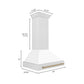 ZLINE Autograph 36" Satin Stainless Steel Wall Mount Range Hood with White Matte Shell and Champagne Bronze Handle, 8654SNZ-WM36-CB