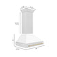 ZLINE Autograph 36" Satin Stainless Steel Wall Mount Range Hood with White Matte Shell and Polished Gold Handle, 8654SNZ-WM36-G