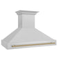 ZLINE Autograph Package - 48 In. Gas Range and Range Hood in Satin Stainless Steel with Champagne Bronze Accents, 2AKPR-RGSRH48-CB