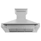 ZLINE Autograph 48" Satin Stainless Steel Wall Mount Range Hood with Matte Black Handle, 8654SNZ-48-MB