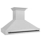 ZLINE Autograph 48" Satin Stainless Steel Wall Mount Range Hood with Matte Black Handle, 8654SNZ-48-MB