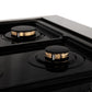 ZLINE Autograph 48" 6.0 cu. ft. Legacy Dual Fuel Range with 7 Burner Gas Cooktop and 2 Electric Ovens in Satin Stainless Steel with White Matte Doors and Champagne Bronze Accents, RASZ-WM-48-CB