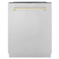 ZLINE Autograph Package - 48 in. Gas Range, Range Hood, 3 Rack Dishwasher, Refrigerator with Gold Accents - 4AKPR-RGRHDWM48-G