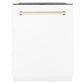 ZLINE Kitchen and Bath Autograph Package - 36 In. Dual Fuel Range, Range Hood, Dishwasher in White Matte with Gold Accents, 3AKP-RAWMRHDWM36-G