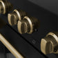 ZLINE Autograph Package - 30" Dual Fuel Range, Range Hood, Refrigerator, Dishwasher in Black Stainless with Bronze Accents