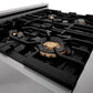 ZLINE Autograph 30" 4.0 cu. ft. Legacy Dual Fuel Range with 4 Burner Gas Cooktop and Electric Convection Oven in Satin Stainless Steel with White Matte Door and Polished Gold Accents, RASZ-WM-30-G