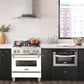 ZLINE Autograph 30" 4.0 cu. ft. Dual Fuel Range with White Matte Door and Gold Accents, RAZ-WM-30-G