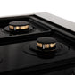 ZLINE Autograph 30" 4.0 cu. ft. Legacy Dual Fuel Range with 4 Burner Gas Cooktop and Electric Convection Oven in Satin Stainless Steel and Polished Gold Accents, RASZ-SN-30-G