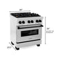 ZLINE Autograph 30" 4.0 cu. ft. Legacy Dual Fuel Range with 4 Burner Gas Cooktop and Electric Convection Oven in Satin Stainless Steel and Matte Black Accents, RASZ-SN-30-MB