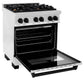 ZLINE Autograph 30" 4.0 cu. ft. Legacy Dual Fuel Range with 4 Burner Gas Cooktop and Electric Convection Oven in Satin Stainless Steel and Matte Black Accents, RASZ-SN-30-MB