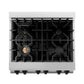 ZLINE Autograph 30" 4.0 cu. ft. Legacy Dual Fuel Range with 4 Burner Gas Cooktop and Electric Convection Oven in Satin Stainless Steel and Matte Black Accents, RASZ-SN-30-MB