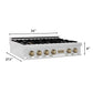 ZLINE Autograph 36" Legacy Gas Rangetop with 6 Burners and Porcelain Cooktop in Satin Stainless Steel with Champagne Bronze Accents, RTSZ-36-CB