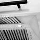 ZLINE Autograph 36" Satin Stainless Steel Wall Mount Range Hood with White Matte Shell and Matte Black Handle, 8654SNZ-WM36-MB