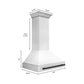 ZLINE Autograph 36" Satin Stainless Steel Wall Mount Range Hood with White Matte Shell and Matte Black Handle, 8654SNZ-WM36-MB