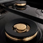 ZLINE Autograph 48" Legacy Gas Rangetop with 7 Burners and Porcelain Cooktop in Satin Stainless Steel with Champagne Bronze Accents, RTSZ-48-CB