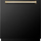 ZLINE Autograph Package - 30 In. Gas Range, Range Hood, Dishwasher in Black Stainless Steel with Gold Accent, 3AKP-RGBRHDWV30-G