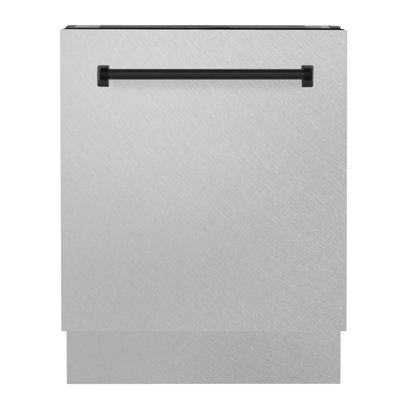 ZLINE Autograph 24" Tallac Series 3rd Rack Top Control Built-In Tall Tub Dishwasher with Satin Stainless Steel Panel and Matte Black Handle, 51dBa, DWVZ-SN-24-MB