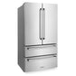 ZLINE 5-Piece Appliance Package - 30 In. Gas Rangetop, Range Hood, Refrigerator, Dishwasher and Wall Oven in Stainless Steel, 5KPR-RTRH30-AWDDWV