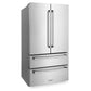 ZLINE Appliance Package - 48" Gas Range, Range Hood, Refrigerator with Ice Maker and Dishwasher, 4KPR-SGRRH48-DWV