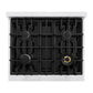 ZLINE 30" 4.2 cu. ft. Classic Dual Fuel Range with 4 Burner Gas Cooktop and Electric Convection Oven in Satin Stainless Steel with Black Matte Door, CDRS-BLM-30