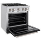 ZLINE 30" 4.2 cu. ft. Classic Dual Fuel Range with 4 Burners in Stainless Steel with Black Matte Door, CDR-BLM-30