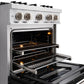 ZLINE 30" 4.2 cu. ft. Classic Dual Fuel Range with 4 Burners in Stainless Steel with Black Matte Door, CDR-BLM-30