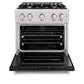 ZLINE 30" 4.2 cu. ft. Classic Dual Fuel Range with 4 Burner Gas Cooktop and Electric Convection Oven in Satin Stainless Steel with Black Matte Door, CDRS-BLM-30