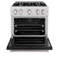 ZLINE 30" 4.2 cu. ft. Classic Gas Range with 4 Burner Cooktop and Convection Gas Oven in Satin Stainless Steel with Black Matte Door, CGRS-BLM-30