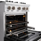 ZLINE 30" 4.2 cu. ft. Classic Gas Range with 4 Burners in Stainless Steel with Black Matte Door, CGR-BLM-30