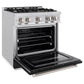 ZLINE 30" 4.2 cu. ft. Classic Gas Range with 4 Burners in Stainless Steel with Black Matte Door, CGR-BLM-30