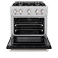 ZLINE 30" 4.2 cu. ft. Select Gas Range with 4 Burners in Stainless Steel with Black Matte Door, HGR-BLM-30