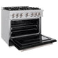 ZLINE 36" 5.2 cu. ft. Classic Dual Fuel Range with 6 Burners in Stainless Steel with Black Matte Door, CDR-BLM-36