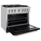 ZLINE 36" 5.2 cu. ft. Classic Gas Range with 6 Burners in Stainless Steel with Black Matte Door, CGR-BLM-36