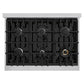 ZLINE 36" 5.2 cu. ft. Classic Gas Range with 6 Burners in Stainless Steel with Black Matte Door, CGR-BLM-36