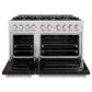 ZLINE 48" 6.7 cu. ft. Classic Double Oven Dual Fuel Range with 8 Burners in Stainless Steel with Black Matte Doors, CDR-BLM-48