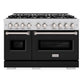 ZLINE 48" 6.7 cu. ft. Classic Double Oven Gas Range with 8 Burners in Stainless Steel with Black Matte Doors, CGR-BLM-48