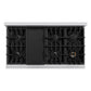 ZLINE 48" 6.7 cu. ft. Classic Double Oven Gas Range with 8 Burners in Stainless Steel with Black Matte Doors, CGR-BLM-48