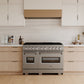 ZLINE 48" 6.7 cu. ft. Classic Double Oven Gas Range with 8 Burners in Stainless Steel with Black Matte Doors, CGR-BLM-48