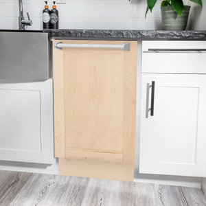 ZLINE 24" Tallac Series Built-In Dishwasher in Unfinished Wood With Stainless Steel Handles, DWV-UF-24