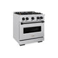 ZLINE Autograph 30" 4.2 cu. ft. Classic Gas Range with 4 Burner Cooktop and Convection Gas Oven in Satin Stainless Steel and Matte Black Accents, CGRSZ-30-MB